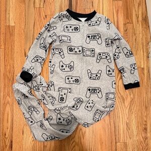 Carter's Gray Gamer Controller Print Zip Footless Pajamas